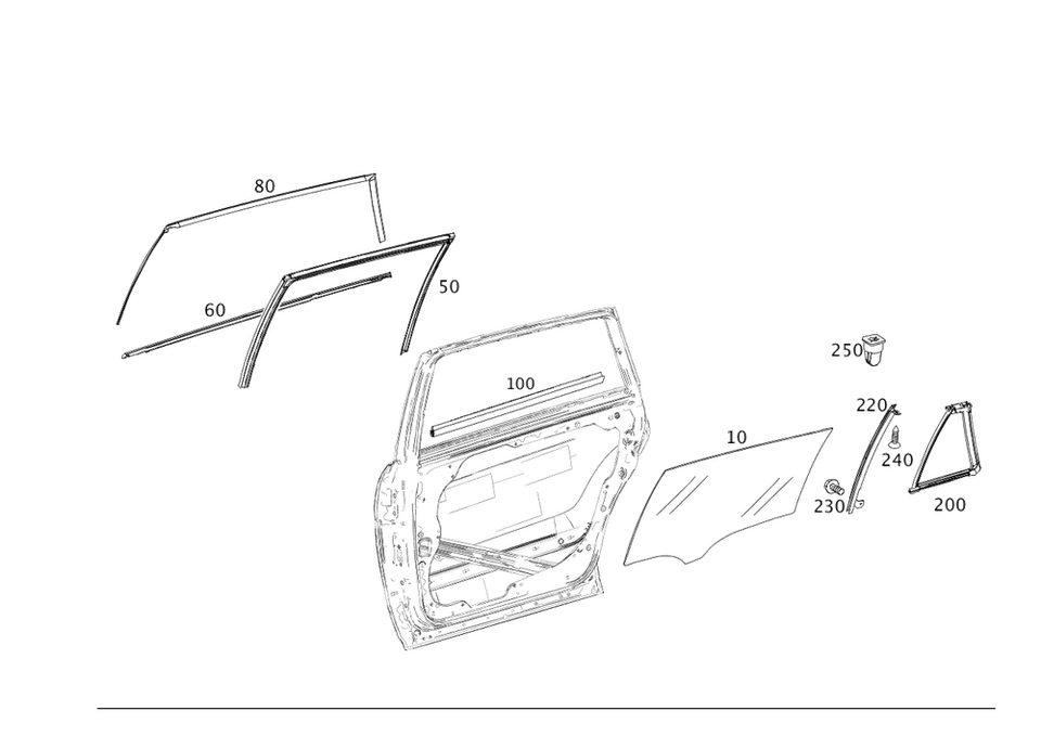 Ventana fija original Mercedes-Benz 251-730-23-55 Foto 1 de 1