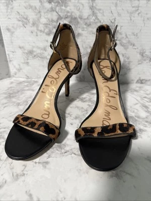 Sam Edelman Patti Open Toe Leopard Print Calf Hair High Heels Sandals Size 7.5 - Image 1 of 4