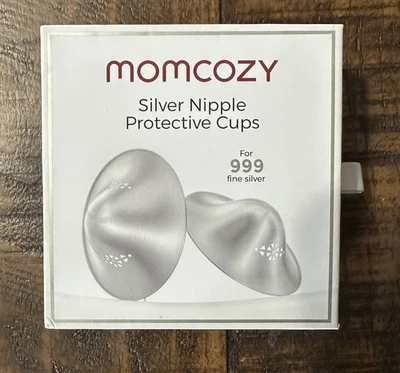 Tazas protectoras de pezón plateadas Momcozy - Tamaño regular - Cuidado de la lactancia materna Foto 1 de 3