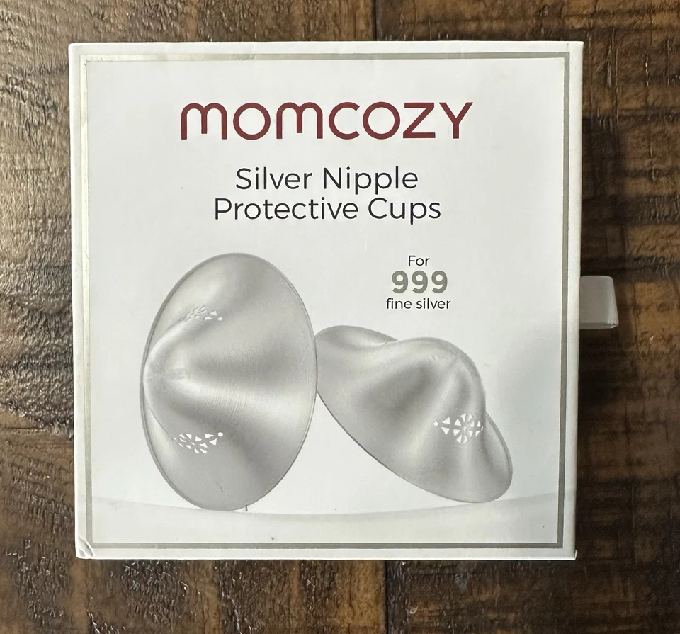Tazas protectoras de pezón plateadas Momcozy - Tamaño regular - Cuidado de la lactancia materna Foto 1 de 3