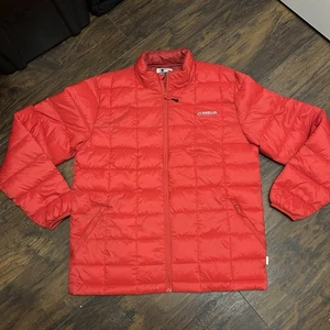 Magellan Mens Red Puffer Jacket Quilted Full Zip Nylon Lightweight Large - Picture 1 of 8