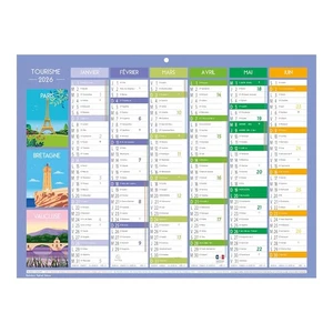 Calendrier Mural 2026 - 22 x 29.5 cm - Tourisme - Picture 1 of 2