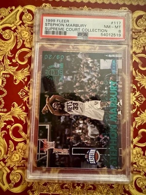 Fleer Tradition Supreme Court 1999-00/20 Stephon Marbury PSA 8 Pop 1, 0 superior Foto 1 de 4