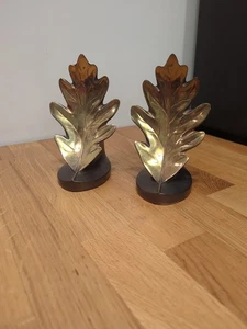 Vintage PMC Philadelphia Mfg Co. Oak Leaf Book Ends Copper Bronze - Picture 1 of 5