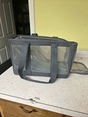 Pet Haven Pet Carrying Case Soft Canvas And Mesh Grey Medium 15”x8”x10” - Image 1 of 4