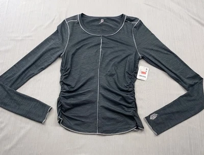 Nuevo Movimiento Free People FP Right On Run Manga Larga Gris Talla Pequeña Foto 1 de 4