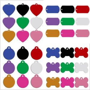 80pcs/lot Aluminum Dog ID Tags Custom Pet Dog Name Address Disc Engraved Bulk - Picture 1 of 12