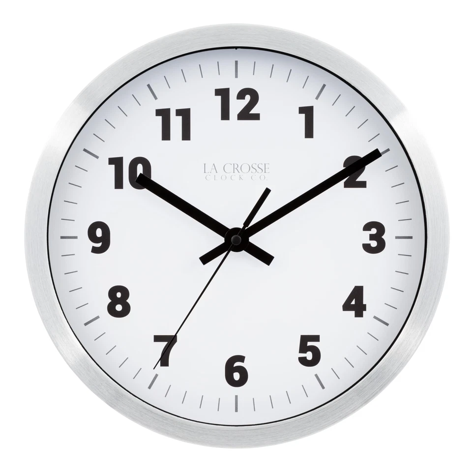 La Crosse Clock 404-2626 10-in. Nash Analog Quartz Wall Clock