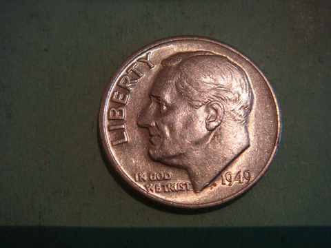 1949 D Roosevelt Dime Key Date Silver - UNC nice dime Cover