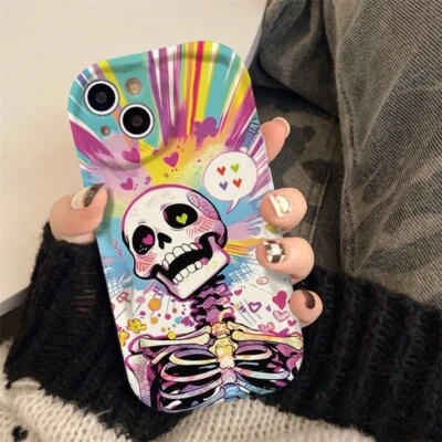 new Personality Colorful Skull Cover Case For iPhone 15 14 13 12 11 Pro Max Plus - Image 1 of 4
