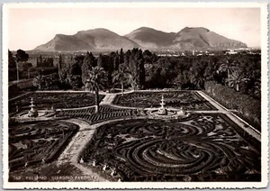 Palermo - Giardino Favorita Italy Real Photo RPPC Postcard - Picture 1 of 2