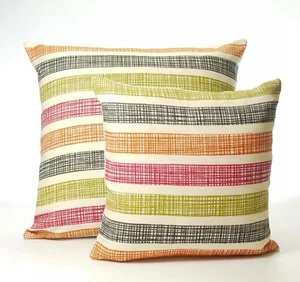 Large and Small Retro Multi Coloured Jacquard Cushion Covers  - Picture 1 of 5