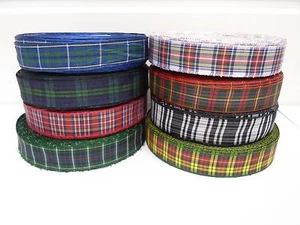 2 Meter oder 25 Meter 16 mm Tartanband doppelseitig schottische Rolle Band Borte UK - Bild 1 von 9