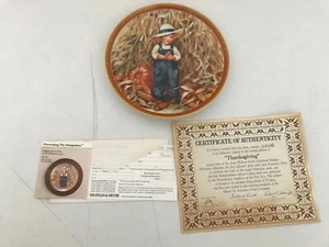 JESSIE WILLCOX SMITH CHILDHOOD HOLIDAY MEMORIES THANKSGIVING COLLECTOR PLATE COA - Picture 1 of 6