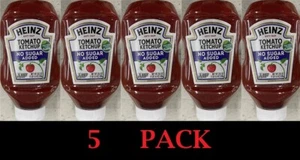 5x Heinz Tomato Ketchup VALUE BULK Size Bottle Tub 29.5oz NO SUGAR ADDED 5 PACK - Picture 1 of 3