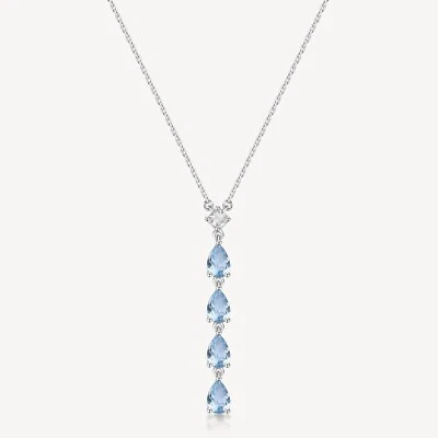 BROSWAY FANCY COLLANA DA DONNA CON ZIRCONI IN ARGENTO 925 FCL110 LIGHT BLUE - Immagine 1 di 4