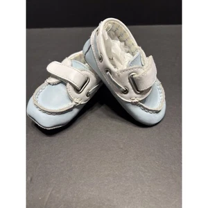 Janie and Jack Zapatos Bebé Barco Talla 3 Mocasines Cuero Azul - Imagen 1 de 8