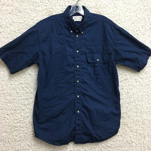Beretta Button Down Shirt Medium Adult Blue Short Sleeve Vented Shooting Mens M - Picture 1 of 11