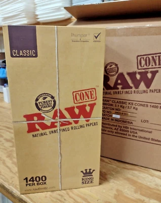 Raw Classic - King size Rolling paper Cones 1400 - BULK BUY  - Image 1 of 4