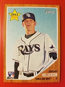 JEREMY HELLICKSON RC ROOKIE #219 TAMPA BAY RAYS - NATIONALS 2011 TOPPS HERITAGE - Foto 1 di 3