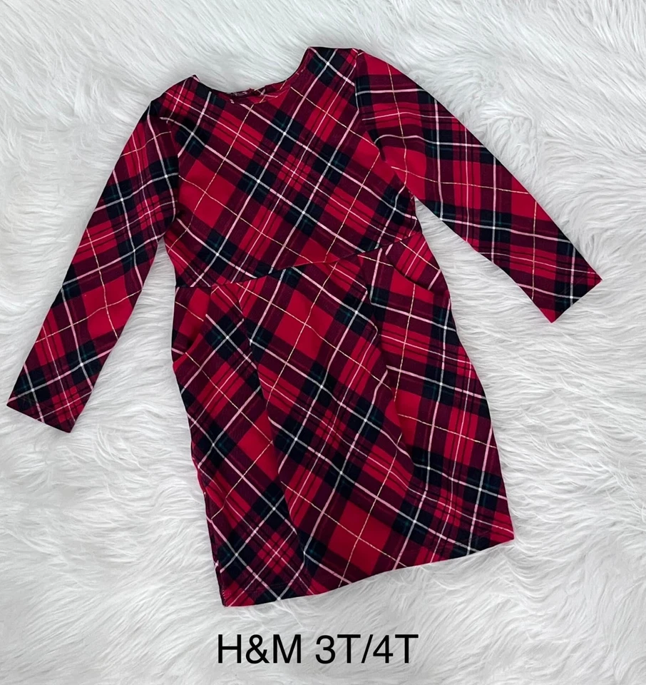 Vestido de vacaciones H&M rojo a cuadros 3T/4T usado en excelente estado Foto 1 de 1