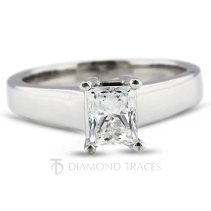 2ct D VS2 Radiant Natural Certified Diamond 950 Plat. Solitär Verlobungsring - Bild 1 von 8
