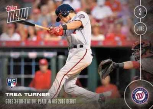 Trea Turner 2016 Topps Now #122 3 für 3 im Jahr 2016 Debüt/1276 RC Nationals - Bild 1 von 1