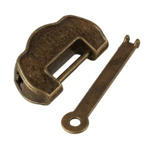 Bronze Locks & Key Set Jewel Box Piggy Bank Cupboard Wardrobe Safe Padlocks - Picture 1 of 6