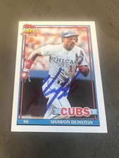 Shawon Dunston Signed Autographed 1991 Topps #765 Chicago Cubs MLB