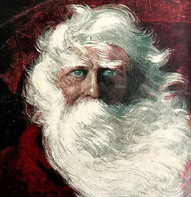 Papá Noel 1897 arte de portada victoriano XL litografía año nuevo San Nicolás DWII1 Foto 1 de 2