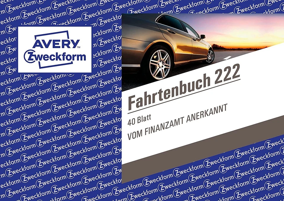 AVERY Zweckform 222 Fahrtenbuch PKW vom Finanzamt anerkannt A6 quer 40 Blatt