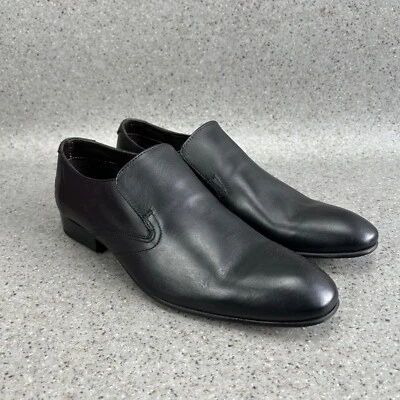 Zapatos Base London Para Hombre Talla 7 Reino Unido Cuero Negro Sin Cordones Inteligentes Informales Capital Foto 1 de 4