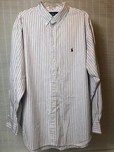 Polo Ralph Lauren Men’s Classic Fit Button Down Shirt L/S Striped Size 18 34/35 - Picture 1 of 8