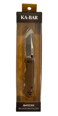 KA-BAR BECKER MINI FOLDER Revesible Up/Down Carry D2 Blade Pocket Knife BK41 New - Image 1 of 4