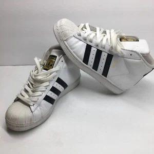 Adidas White Black PCI 789002 Size 7 Pro Model Hightop Mens Shoes Sneakers - Picture 1 of 12