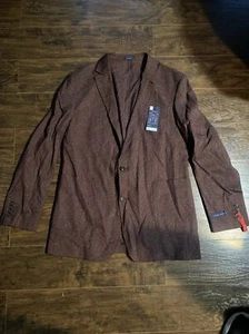 Stafford Slim Fit Men’s Burgundy Twill Blazer Sports Coat 52 Reg F2-011 - Picture 1 of 4
