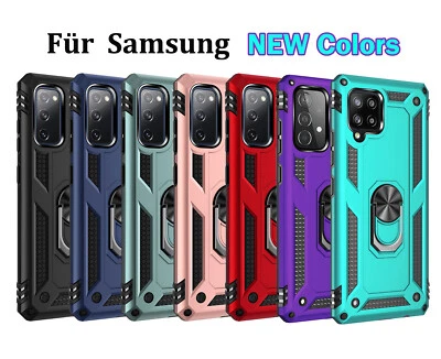 Outdoor Ring robust Panzer Handy Hülle für Samsung A S Note New Lila Türkis