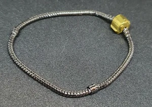 Bracciale snake unisex nero-oro con clip e separatori - Imagen 1 de 2