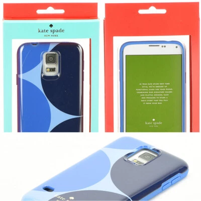 Capa Flexível Kate Spade Para Samsung Galaxy S5 - Azul Marinho Pontos Oversized - Imagem 1 de 4