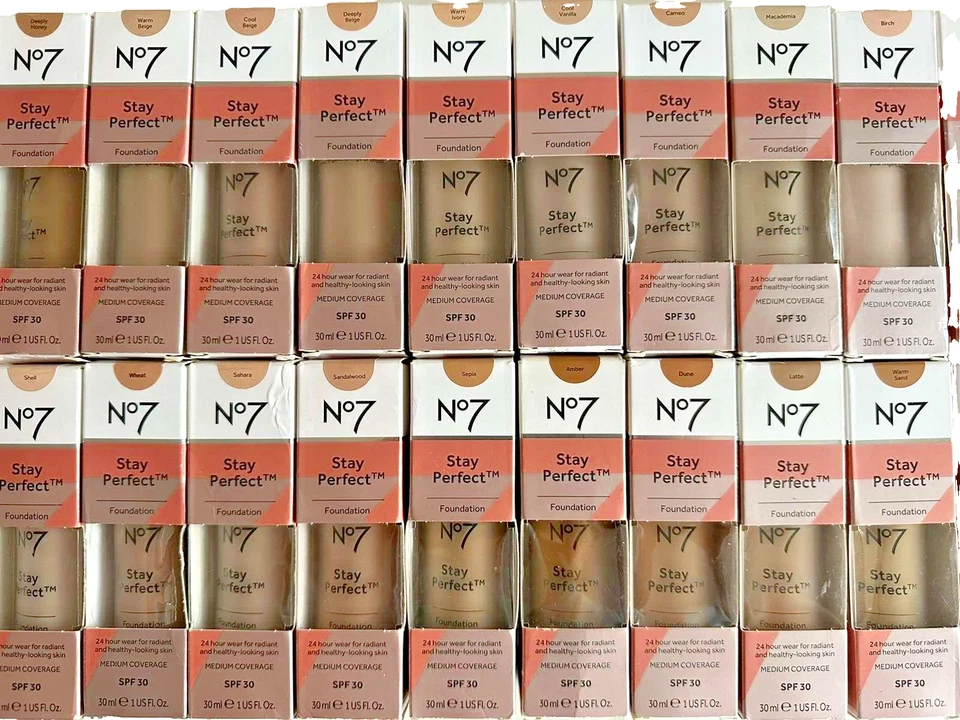 No7 Stay Perfect Foundation Medium Coverage SPF30 30ml calico