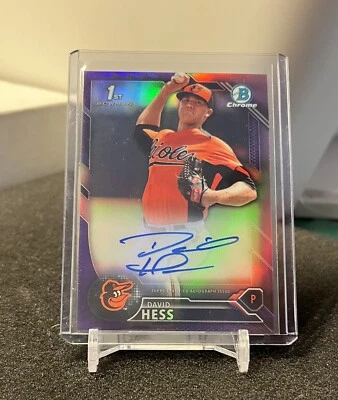 David Hess 1st 2016 Bowman Chrome CPA-DH autograph purple refractor 167/250 - Image 1 of 2