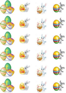24X PRECUT EASTER, EDIBLE WAFER PAPER, CUPCAKE, CAKE TOPPERS 1510 - Picture 1 of 1