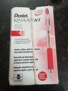 Pentel R.S.V.P. Bolígrafo retráctil, punta de 1,0 mm, tinta roja, caja de 12 (PK93-B) - Imagen 1 de 1