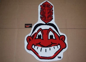Cleveland Indians Chief Wahoo Retro Logo Indian Door Mat Rug MLB Not New Era Hat - Picture 1 of 6