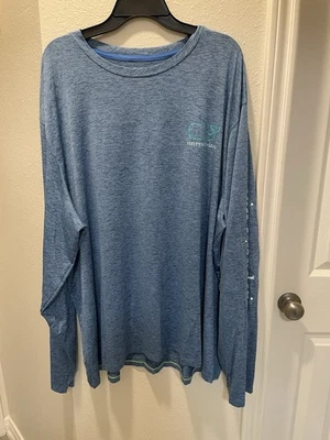 Vineyard Vines Performance Long Sleeve Shirt Men’s 3XB Blue/94%polyester6%spande — 第 1/3 张图片
