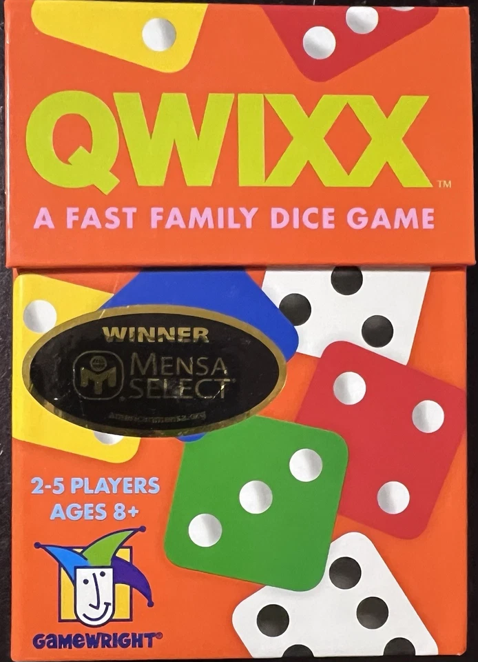 Qwixx Dice Game Gamewright 2014 Mensa Select Full Pad of Score Sheets Mint Cond! - Image 1 of 2