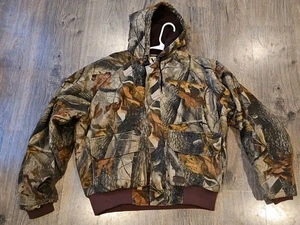Vintage Walls Jacket Mens L Realtree Hardwoods Camo Bomber Thermal Lined Hooded - Picture 1 of 13