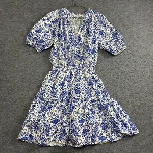 Vestido Rails Fiorella Mujer Pequeño Azul Marguerite Floral Manga Abullonada Calado - Imagen 1 de 8