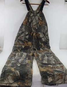 Carhartt Realtree Hardwoods Men’s Insulated Overalls 38x32 R43 CMO Double Knee - Picture 1 of 13