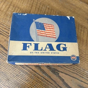 Bandera Annin American vintage 3x5 con caja ~ estrellas cosidas patriótica decoración de exhibición de EE. UU. - Imagen 1 de 9